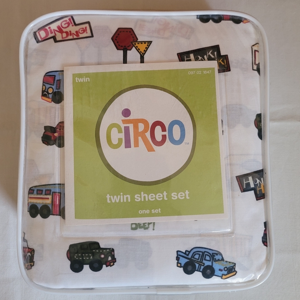 NWOT Circo Kids Multicolor Cars and Trucks Twin Sheet Set